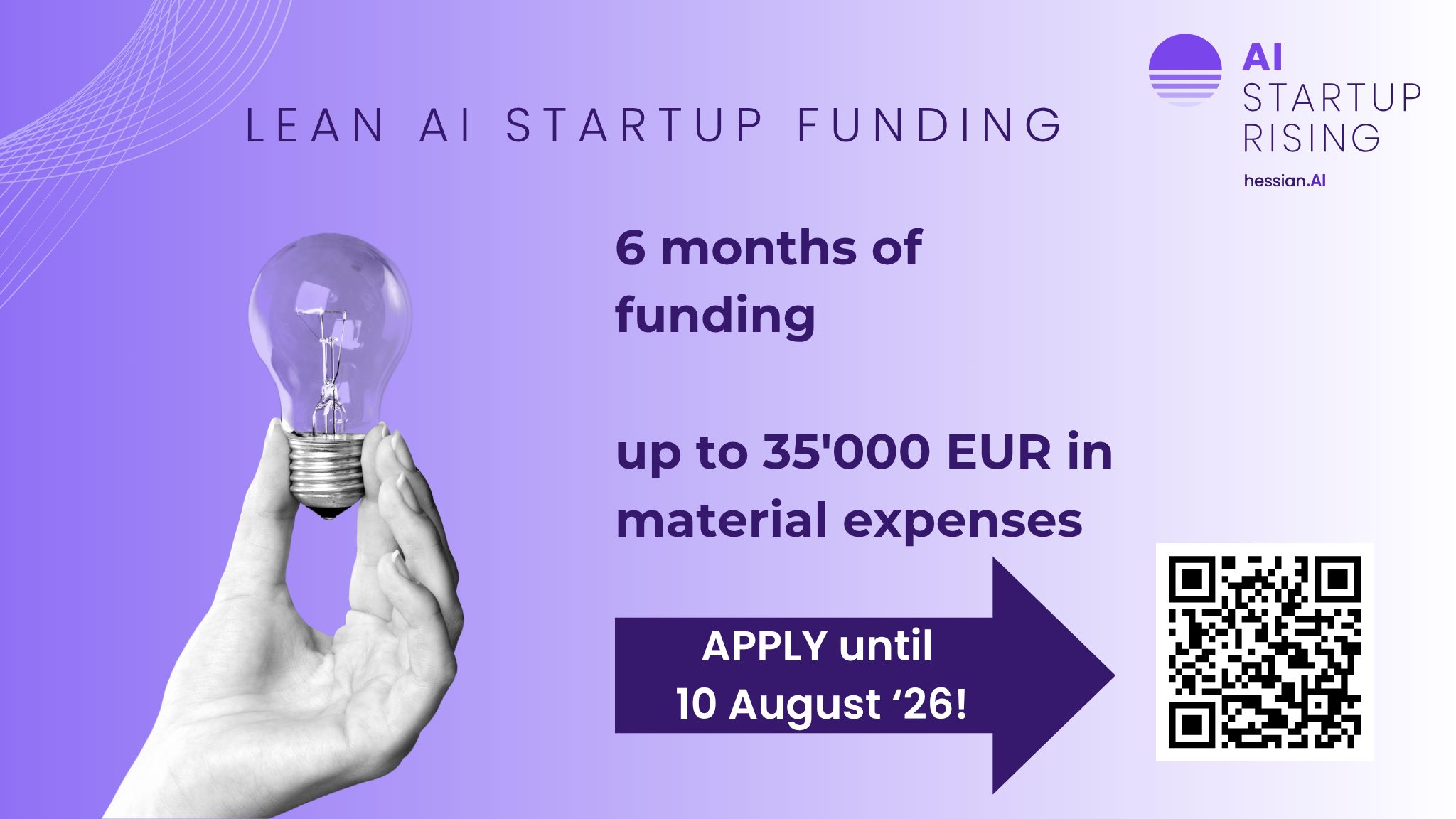 6 months of funding and up to 35’000 EUR – Apply now for the Lean AI Startup Funding (LAISF)